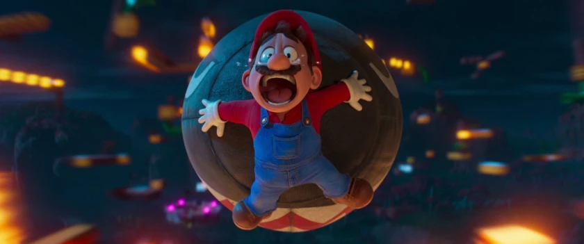 Mario en boulet de canon.